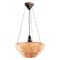 Renovated Vintage Flycatcher Pendant set on Oak Plinth with Twisted Flex in Mocha Brown