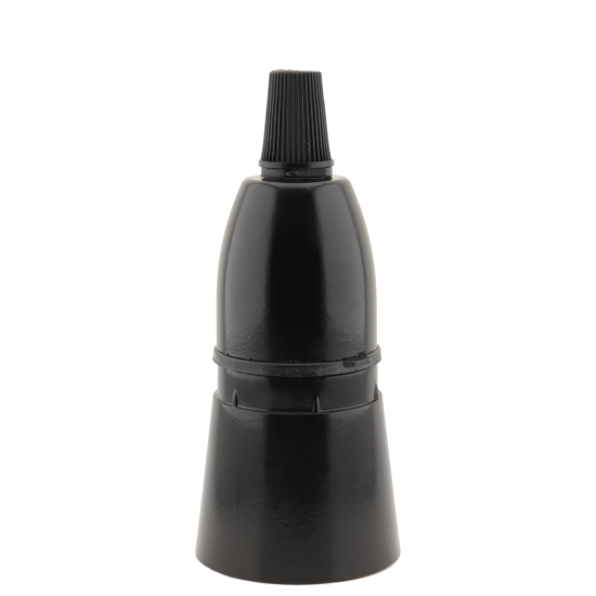 Lampholder B22 Black With Shade Skirt and Nylon Cord Grip