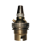Lampholder B22 Polished Brass with Shade Ring, Metal Cord Grip
