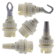 Lampholder B22 White With Shade Ring and 10mm Threaded Entry