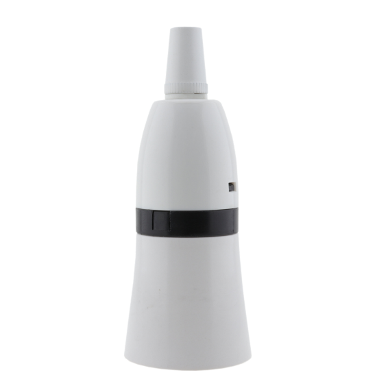 White Bakelite Ceiling Pendant Kit with B22 White Bakelite Lampholder and Silver Flex