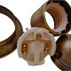 Lampholder E27 Antique Brass Finish with Shade Ring and 10mm Threaded Entry