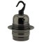 Lampholder E27 Dark Bronze Finish with Shade Ring and Metal Hook
