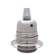 Lampholder E27 Silver Nickel Finish with Shade Ring and Metal Cord Grip