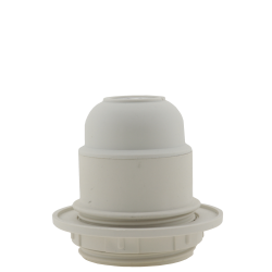 Lampholder E27 Off-White Thermoset Plastic with Shade Ring 10mm Threaded Entry