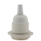 Lampholder E27 Off-White Thermoset Plastic with Shade Ring and Metal Cord Grip