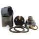Traditional Edison Screw Lamp Holder (E27) with Shade Rings and Metal Deco Styled Hook in Antique Finish