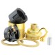 Traditional Edison Screw Lamp Holder (E27) with Shade Rings and Metal Deco Styled Hook in Raw Brass