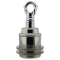 Traditional Edison Screw Bulb Holder (E27) with 2 Shade Rings and Metal Deco Styled Loop in Chrome Effect Finish