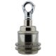 Traditional Edison Screw Bulb Holder (E27) with 2 Shade Rings and Metal Deco Styled Loop in Chrome Effect Finish