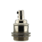 Traditional Edison Screw Bulb Holder (E27) with 2 Shade Rings and Integrated Cord Grip in Chrome Effect Finish