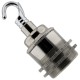 Traditional Edison Screw Lamp Holder (E27) with Shade Rings and Metal Deco Styled Hook in Chrome Finish
