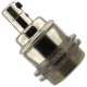 Traditional Edison Screw Bulb Holder (E27) with 2 Shade Rings and Integrated Cord Grip in Chrome Effect Finish