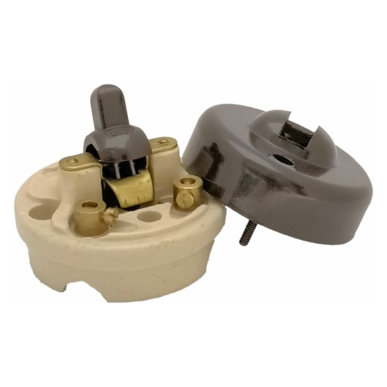 GEC Brown And Ivory Bakelite Toggle Light Switch