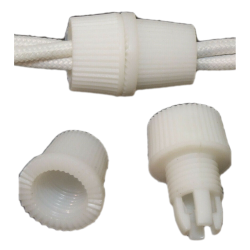 Cord Wire Wire Grip Clamp Gland Grommet 10mm Thread in White
