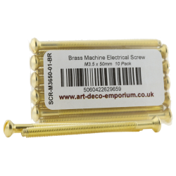 Electrical Screws M3.5 x 50mm in Brass Plated Finish (10 Pack)