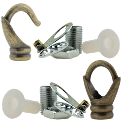 Deco Inspired Celiing Pendant Hook and Loop in Antique Brass Finish