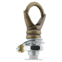 Deco Styled Ceiling Rose and Bulb Holder Loop in Antique Brass Finish