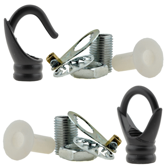 Deco Inspired Celiing Pendant Hook and Loop in Black Finish
