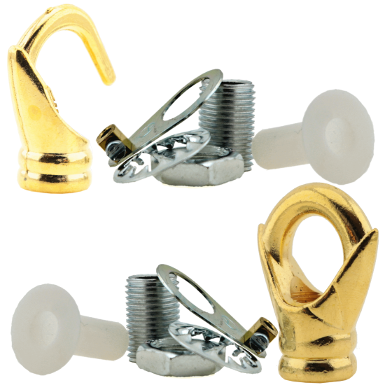 Deco Inspired Celiing Pendant Hook and Loop in Brass Finish