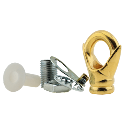 Deco Styled Ceiling Rose and Bulb Holder Loop in Polished Brass Finish
