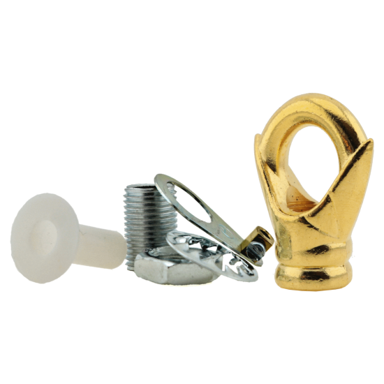 Deco Styled Ceiling Rose and Bulb Holder Loop in Polished Brass Finish