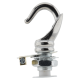 Deco Styled Ceiling Rose and Bulb Holder Hook in Silver Nickel Finish