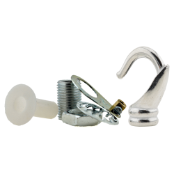 Deco Styled Ceiling Rose and Bulb Holder Hook in Silver Nickel Finish