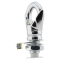 Deco Styled Ceiling Rose and Bulb Holder Loop in Silver Nickel Finish