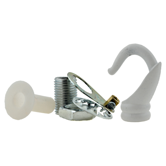 Deco Inspired Celiing Pendant Hook and Loop in White Finish