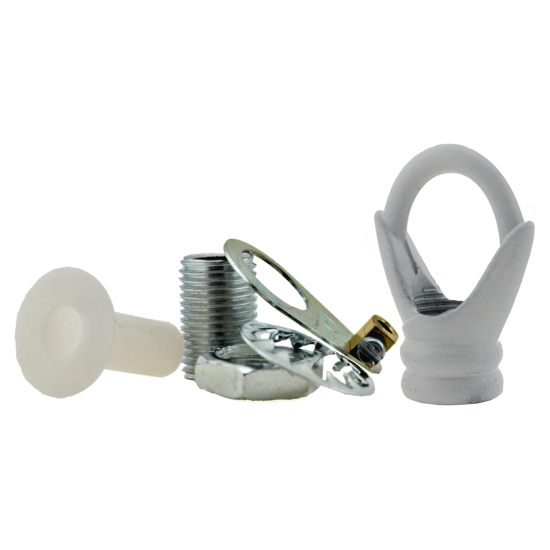 Deco Inspired Celiing Pendant Hook and Loop in White Finish