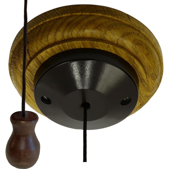 Bakelite and Oak Ceiling Pull Switch in Classical Period Styling and a Low Profile Light Oak Finish