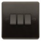 Dark Brown Wall Switch -2 Way-3 Gang-10 Amp