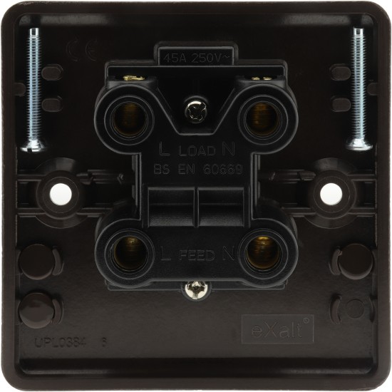 Dark Brown 45 Amp DP Switch with Neon Lamp