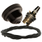 Brown Bakelite Ceiling Pendant Kit with B22 Brass Lampholder and Khaki Green Flex