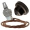 Brown Bakelite Ceiling Pendant Kit with B22 Silver Nickel Lampholder and Bronze Flex