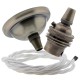 Small Antique Brass Ceiling Pendant Kit and B22 Lampholder with White Flex