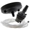 Ceiling Pendant Kit with Large Rose and B22 Lampholder in Matte Black Finish with White Flex