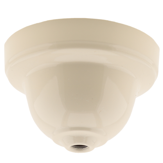 Ceiling Rose Cup in Bakelite with Applied Ivory Finish