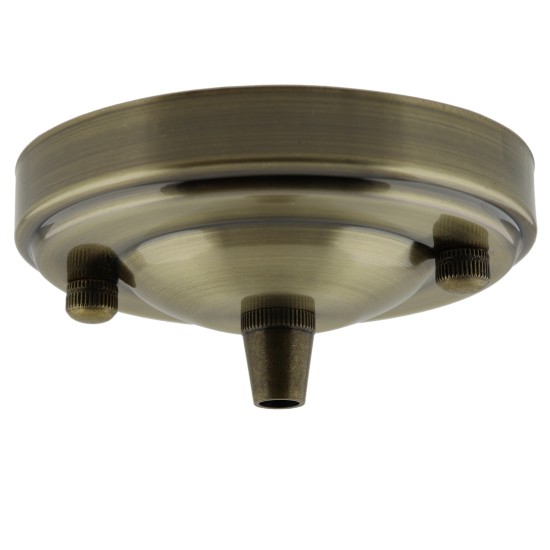 Large Antique Brass Ceiling Pendant Kit and B22 Lampholder with Gold Flex