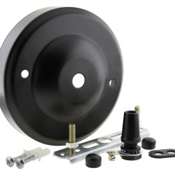 Ceiling Pendant Kit with Large Matte Black Rose and B22 Bronze Lampholder with Black Flex