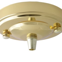 Large Brass Ceiling Pendant Kit and E27 Lampholder with Gold Flex