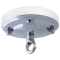 Large Ceiling Rose with With Deco Style Loop in Silver Nickel Effect