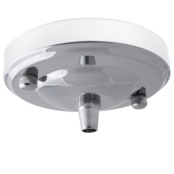 Ceiling Pendant Kit with Large Silver Rose and E27 Lampholder in Silver Nickel Finish with Bright Red Flex