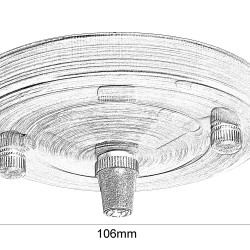 Large Ceiling Rose with Metal Cord Grip in Gloss White