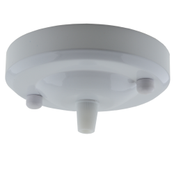 Large Ceiling Rose with Nylon Cord Grip in Gloss White
