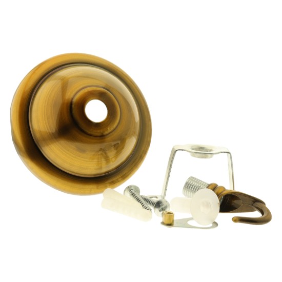 Small Ceiling Rose with Deco Style Hook in Antique Copper Effect