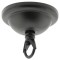 Small Ceiling Rose with Deco Style Loop in Matte Black Finish