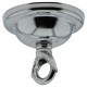 Small Ceiling Rose with Deco Style Loop in Silver Nickel Effect