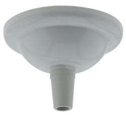 Small Ceiling Rose with Metal Cord Grip in Gloss White Finish
